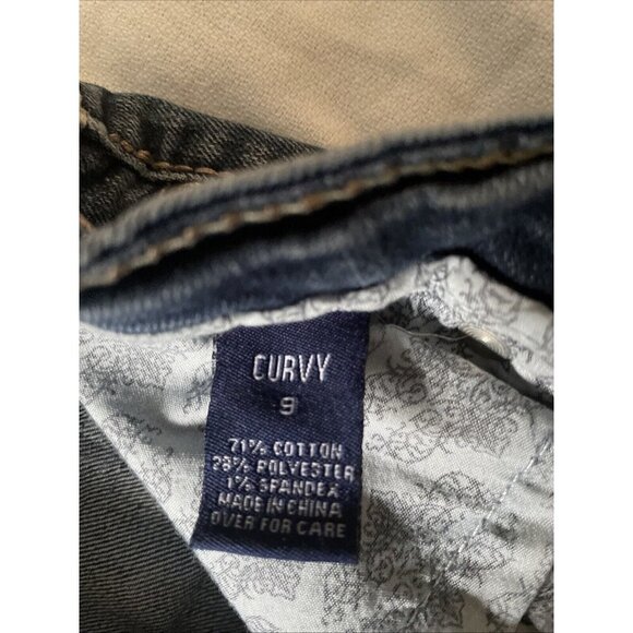 Reign Womens Denim Curvy Cut-Off Shorts Size 9 Cotton/Polyester Blend With Embel - Picture 4 of 6